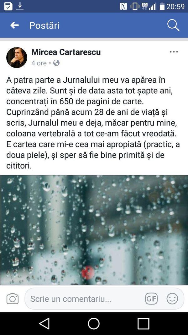 Postare Mircea Cărtărescu Postare Mircea Cărtărescu - Sputnik Moldova-România