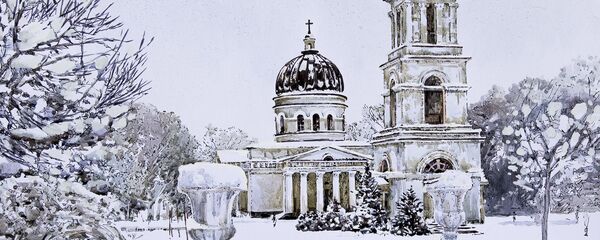 Старый Кишинев. Кафедральный собор и колокольня зимой - Sputnik Молдова