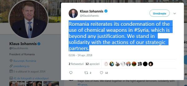 Postare Iohannis - Sputnik Moldova-România
