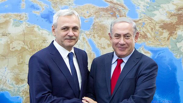 Președintele Camerei Deputaților, domnul Liviu Dragnea și domnul Benjamin Netanyahu, prim-ministrul Israelului - Sputnik Moldova-România