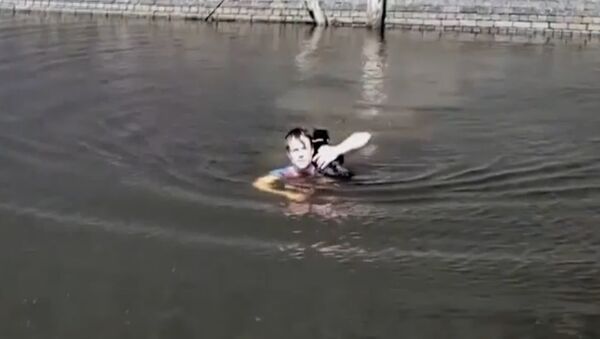 Мужчина спас застрявшего посреди водоема кота - Sputnik Молдова