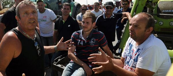 Масштабная забастовка французских фермеров в городе Кемпер - Sputnik Moldova-România