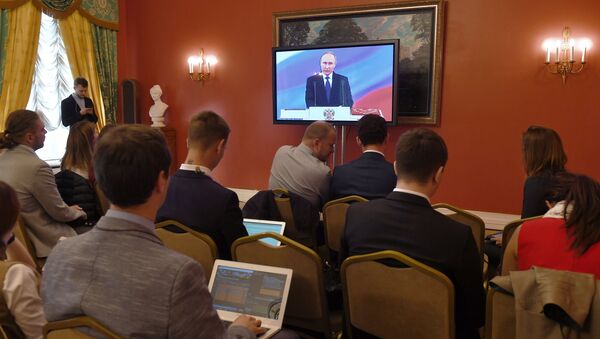Гости, приглашенные на церемонию инаугурации Президента РФ  В. Путина - Sputnik Moldova-România