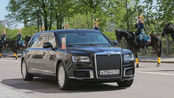 Автомобиль Кортеж во время церемонии инаугурации президента РФ Владимира Путина. 7 мая 2018 - Sputnik Moldova-România