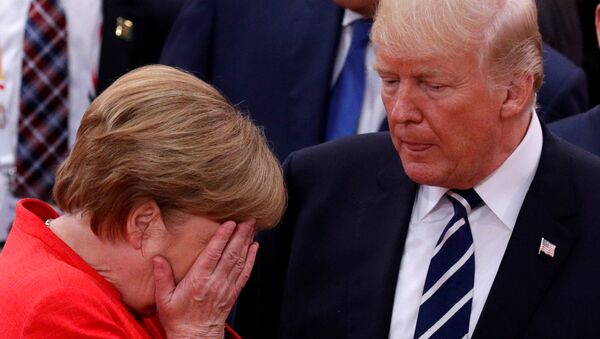 Angela Merkel und Donald Trump bei G20-Gipfel in Hamburg - Sputnik Moldova-România