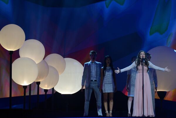 Представитель России певица Дина Гарипова с песней What If (Что, если...) во время репетиции первого полуфинала 58-го международного конкурса песни Евровидение-2013 (Eurovision-2013) в шведском Мальме. - Sputnik Молдова