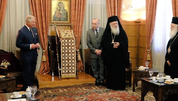 Prințul Carles, primit de către Arhiepiscopul Atenei, Ieronim II - Sputnik Moldova-România