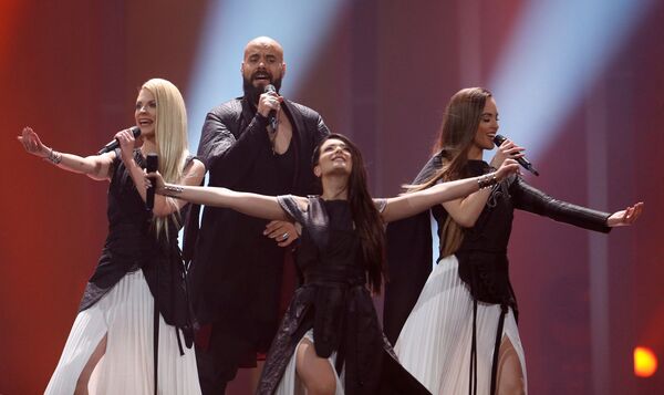 Представители Сербии во время выступления на международном конкурсе Евровидение-2018 в Португалии - Sputnik Молдова
