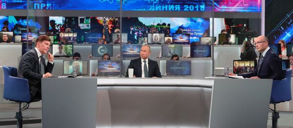 Прямая линия с президентом России Владимиром Путиным Прямая линия с президентом России Владимиром Путиным - Sputnik Moldova-România