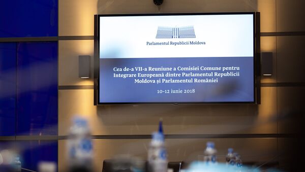 Întrevederea Președintelui Parlamentului Andrian Candu cu delegatia Comisiei Comune pentru Integrare Europeană dintre Parlamentul Republicii Moldova și Parlamentul României - Sputnik Moldova