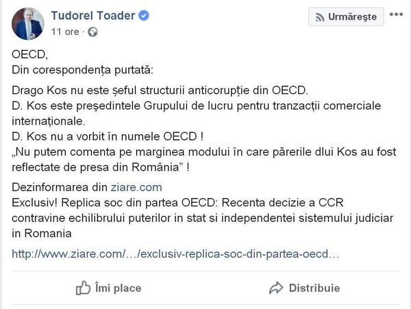 Postare Tudorel Toader Postare Tudorel Toader - Sputnik Moldova-România