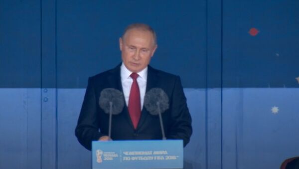 Выступление президента России на церемония открытия ЧМ по футболу - Sputnik Moldova
