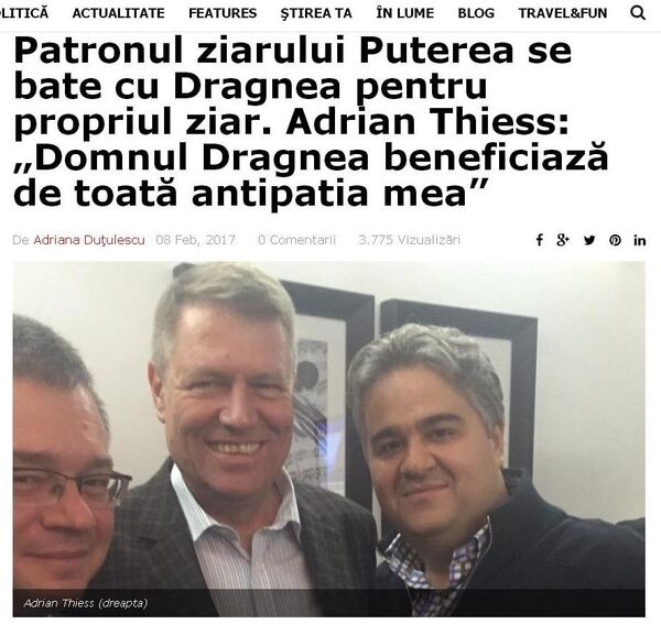 Patronul ziarului Puterea se bate cu Dragnea pentru propriul ziar, captură ecran Patronul ziarului Puterea se bate cu Dragnea pentru propriul ziar, captură ecran - Sputnik Moldova-România