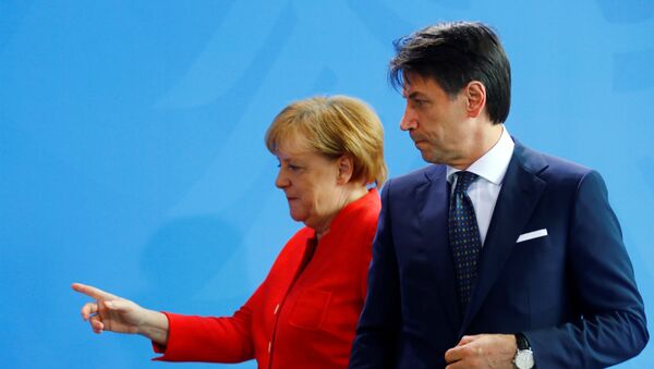 Angela Merkel și Giuseppe Conte - Sputnik Moldova-România
