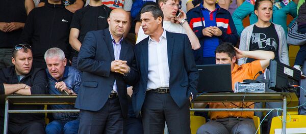Президент Молдавской федерации футбола Павел Чебану и замглавы МФФ Ион Тестемицану. Архивное фото - Sputnik Молдова