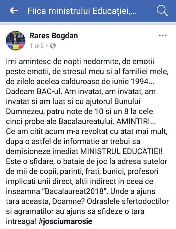 Postare Rareș Bogdan - Sputnik Moldova-România