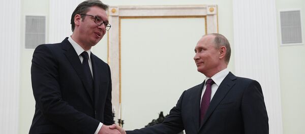 Президент РФ В. Путин встретился с президентом Сербии А. Вучичем - Sputnik Moldova-România