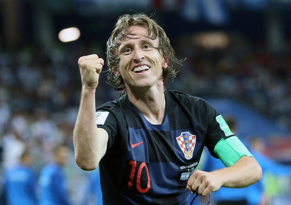 Jucătorul din echipa națională a Croației, Luka Modric, se bucură de golul înscris în meciul etapei de grup a Cupei Mondiale între Argentina și Croația. - Sputnik Moldova-România