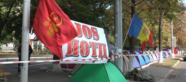 Протестующие обустраивают быт у парламента и Минсельхоза - Sputnik Молдова