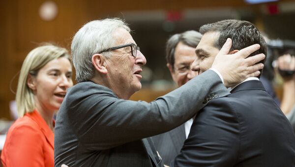 Summit-ul UE la Bruxelles, Juncker, TsiprasMogherini - Sputnik Moldova