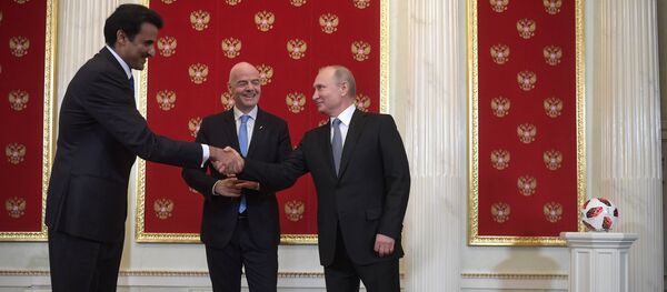 Президент РФ В. Путин принял участие в церемонии передачи Катару полномочий на проведение ЧМ-2022 по футболу Президент РФ В. Путин принял участие в церемонии передачи Катару полномочий на проведение ЧМ-2022 по футболу - Sputnik Молдова