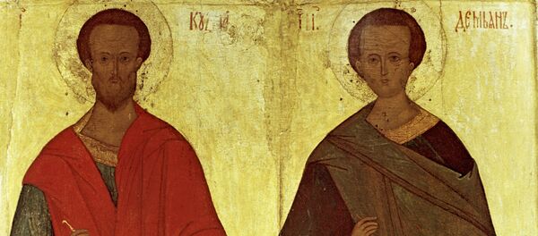 Icoana sfinților doctori fără de arginți Cosma și Damian - Sputnik Moldova