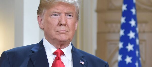 Президент США Дональд Трамп во время встречи с президентом РФ Владимиром Путиным в президентском дворце в Хельсинки - Sputnik Молдова