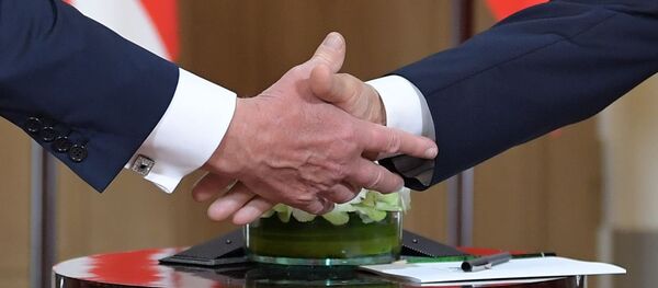 Во время встречи президента РФ Владимира Путина и президента США Дональда Трампа в президентском дворце в Хельсинки - Sputnik Moldova-România