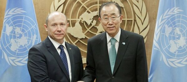 Премьер-министр Молдовы Валерий Стрелец провел встречу с генеральным секретарем организации Пан Ги Муном - Sputnik Молдова