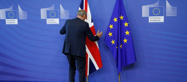 Flags are arranged at the EU headquarters as Britain and the EU launch Brexit talks in Brussels, June 19, 2017 - Sputnik Moldova-România