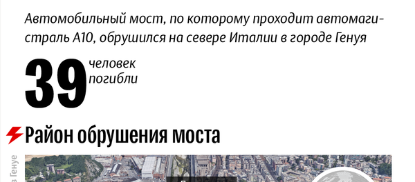 Район обрушения моста в Генуе – инфографика на sputnik.by - Sputnik Молдова