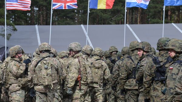 The welcoming ceremony for NATO's multinational battalion headed by the USA in Orzysz, Poland. - Sputnik Moldova-România