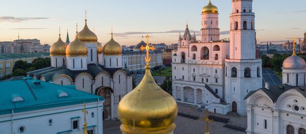 Колокольня Ивана Великого, церковь Двенадцати Апостолов, Благовещенский собор, Грановитая палата на территории Московского Кремля. - Sputnik Молдова