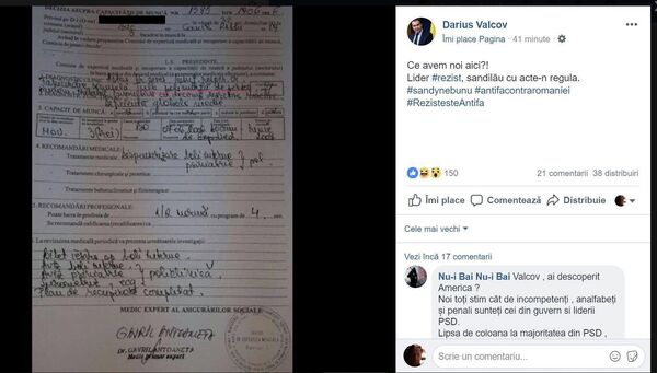 Postare Darius Vâlcov - Sputnik Moldova-România