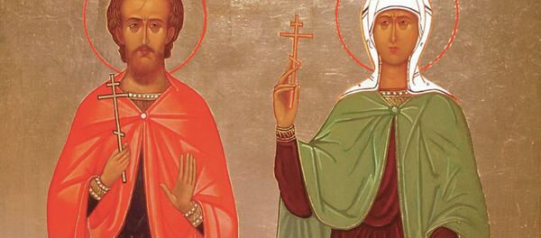 Icoana Sfinților Mucenici Adrian și Natalia Icoana Sfinților Mucenici Adrian și Natalia - Sputnik Moldova-România