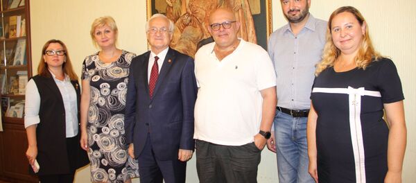 Встреча Олега Щедрова с ректором Приднестровского госуниверситета им. Т. Г. Шевченко Степаном Берилом - Sputnik Молдова