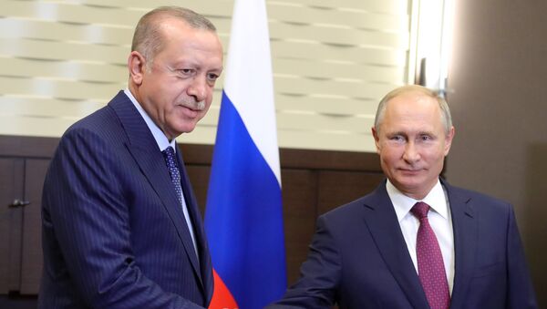 Президент РФ В. Путин встретился с президентом Турции Р. Т. Эрдоганом - Sputnik Moldova-România