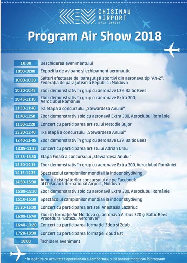 Program Air Show 2018 Program Air Show 2018 - Sputnik Moldova