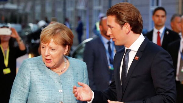 Angela Merkel și Sebastian Kurz - Sputnik Moldova-România