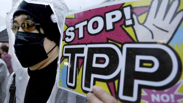 Protest mot Trans-Pacific Partnership (TPP) i Tokyo - Sputnik Moldova-România