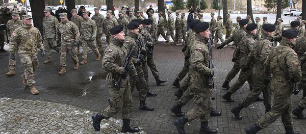 The official welcome ceremony for the US troops convoy in Zagan, Poland, Thursday, Jan. 12, 2017 The official welcome ceremony for the US troops convoy in Zagan, Poland, Thursday, Jan. 12, 2017 - Sputnik Moldova-România