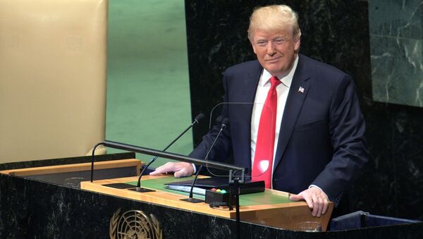 Президент США Дональд Трамп выступает на Генеральной Ассамблее Организации Объединенных Наций в Нью-Йорке - Sputnik Молдова