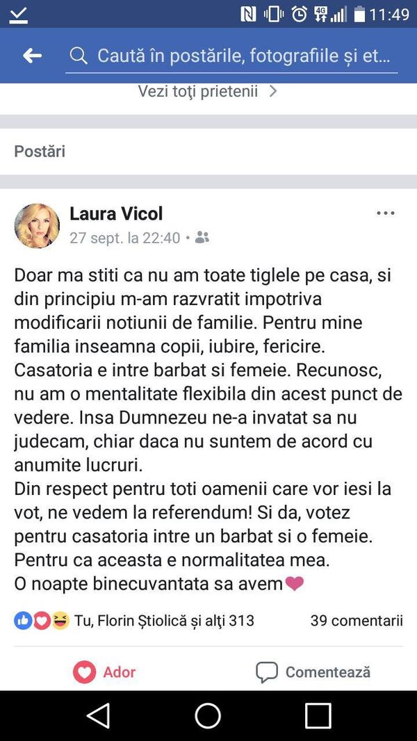 Postare Laura Vicol Postare Laura Vicol - Sputnik Moldova-România