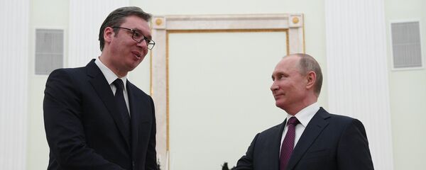 Президент РФ В. Путин встретился с президентом Сербии А. Вучичем - Sputnik Moldova-România