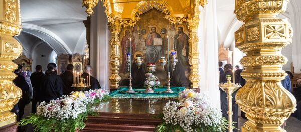 Рака с мощами Святых Преподобных Германа и Сергия- основателей Валаамского монастыря - Sputnik Молдова