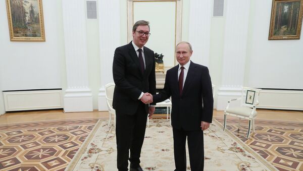 Президент РФ В. Путин встретился с президентом Сербии А. Вучичем - Sputnik Moldova-România