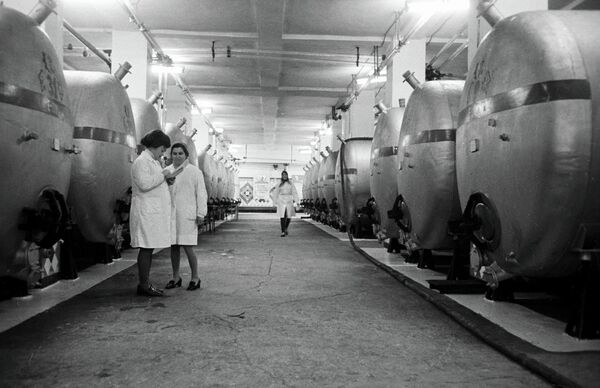 Fabrica  de vin „Victoria”, secția de tratare a vinurilor de marcă seci - Sputnik Moldova