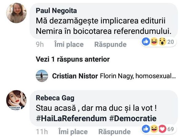 Comentarii la mesajul Editurii Nemira Comentarii la mesajul Editurii Nemira - Sputnik Moldova-România