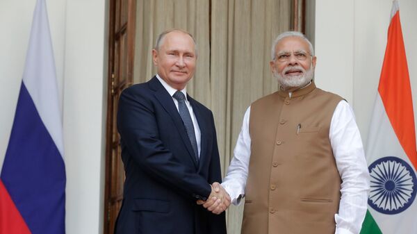 Президент РФ Владимир Путин и премьер-министр Республики Индии Нарендра Моди - Sputnik Молдова