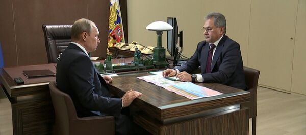 Шойгу доложил Путину об ударах российских кораблей по позициям ИГ в Сирии Шойгу доложил Путину об ударах российских кораблей по позициям ИГ в Сирии - Sputnik Молдова